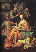 REMBRANDT Harmenszoon van Rijn The Music Party  dhd oil painting on canvas